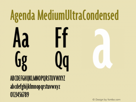 Agenda MediumUltraCondensed Version 001.000 Font Sample