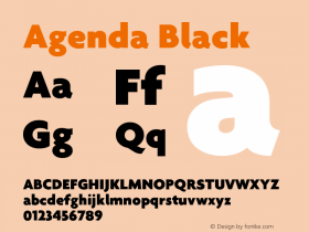 Agenda Black Version 001.000 Font Sample