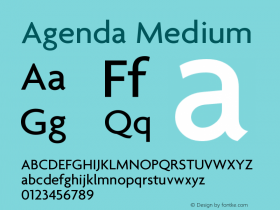 Agenda Medium Version 001.000 Font Sample