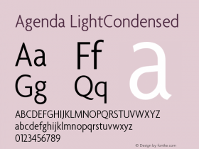 Agenda LightCondensed Version 001.000 Font Sample