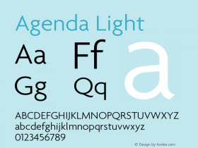 Agenda Light Version 001.000 Font Sample