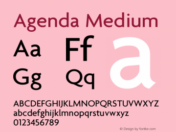 Agenda Medium Version 001.000 Font Sample