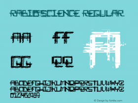 Rabid_Science Regular 1.00 November 22, 2003 Font Sample