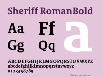 Sheriff RomanBold Version 001.000 Font Sample