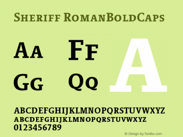Sheriff RomanBoldCaps Version 001.000 Font Sample