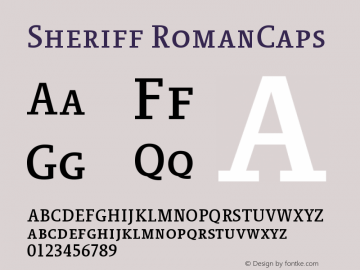Sheriff RomanCaps Version 001.000 Font Sample