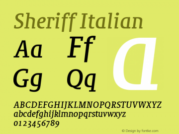 Sheriff Italian Version 001.000 Font Sample