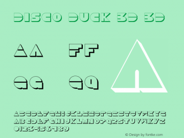 Disco Duck 3D 3D 2 Font Sample