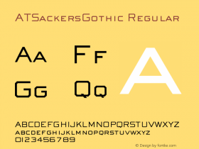 ATSackersGothic Regular Version 000.001 Font Sample