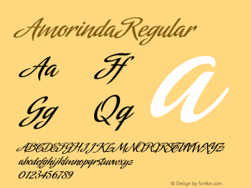 Amorinda Regular Version 001.001 Font Sample