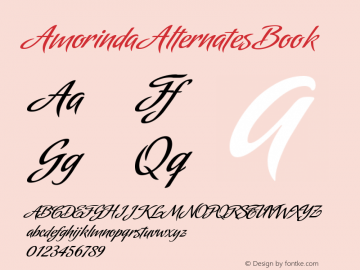 Amorinda Alternates Book Version 001.001 Font Sample