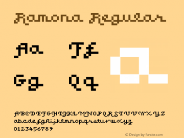 Ramona Regular Version 001.000 Font Sample