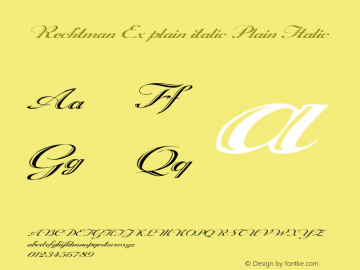 Rechtman Ex plain italic Plain Italic Unknown Font Sample