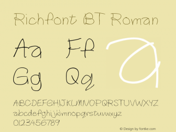 Richfont BT Roman Version 003.001图片样张