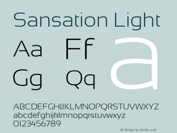 Sansation Light Version 1.2 Font Sample