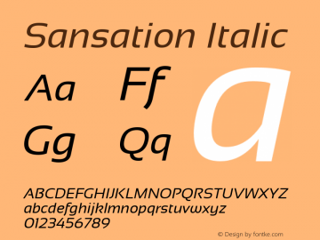Sansation Italic Version 1.3 Font Sample