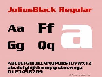 JuliusBlack Regular The IMSI MasterFonts Collection, tm 1995 IMSI图片样张
