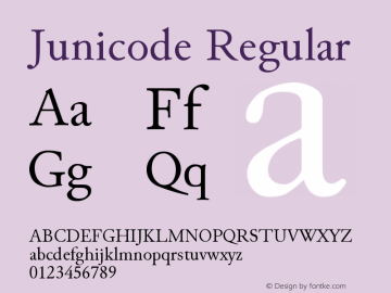 Junicode Regular Version 0.6.15 Font Sample