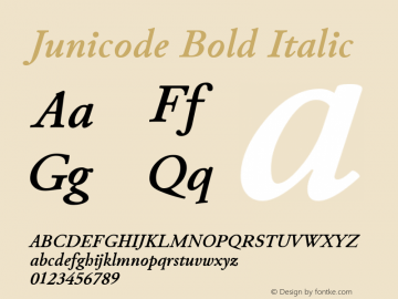 Junicode Bold Italic Version 0.7.2图片样张