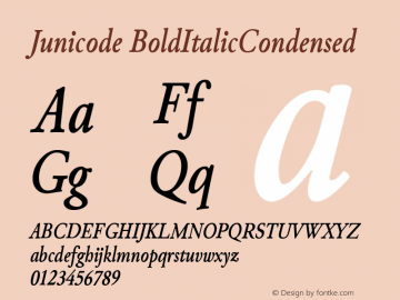 Junicode BoldItalicCondensed Version 0.6.17图片样张