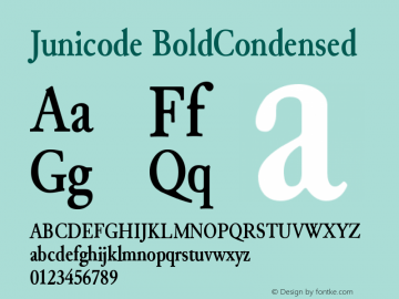 Junicode BoldCondensed Version 0.6.17 Font Sample