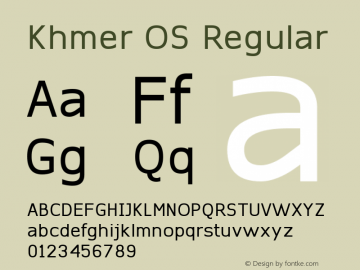 Khmer OS Regular Version 2.00 2004 Font Sample