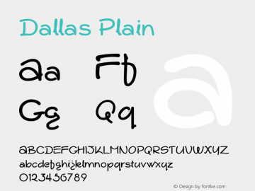 Dallas Plain Version 001.000 Font Sample