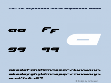 uni-sol expanded italic expanded italic 3 Font Sample