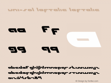 uni-sol leftalic leftalic 3 Font Sample