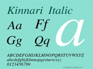 Kinnari Italic Version 001.005: 2008-04-28图片样张