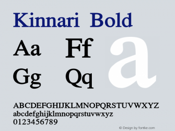 Kinnari Bold Version 001.010: 2012-02-13 Font Sample