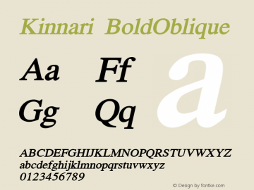Kinnari BoldOblique Version 001.010: 2012-02-13 Font Sample
