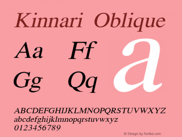 Kinnari Oblique Version 002.000: 2014-03-17图片样张