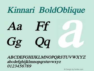 Kinnari BoldOblique Version 002.000: 2014-03-17图片样张