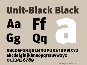 Unit-Black Black Version 4.452 Font Sample