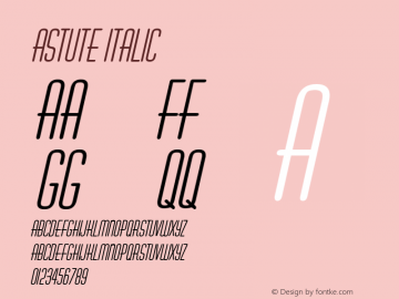 Astute Italic The IMSI MasterFonts Collection, tm 1995 IMSI Font Sample