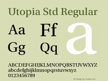 Utopia Std Regular Version 2.000图片样张