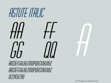 Astute Italic Macromedia Fontographer 4.1.5 5/17/98 Font Sample