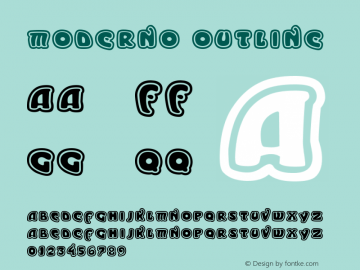 Moderno Outline Macromedia Fontographer 4.1.5 23/1/04图片样张