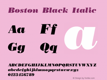 Boston Black Italic WSI:  11/27/92图片样张