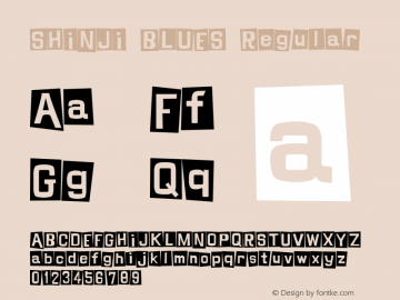 SHINJI BLUES Regular Version 1.00 Font Sample