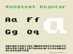 Kongtext Regular Version 1.01 Font Sample