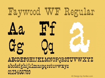 Faywood WF Regular Unknown Font Sample