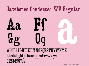 Jawbones Condensed WF Regular Unknown图片样张