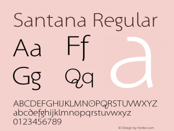 Santana Regular 1.0 2004-02-03 Font Sample