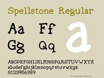 Spellstone Regular Unknown Font Sample