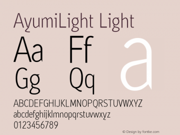 AyumiLight Light Version 001.000 Font Sample