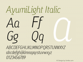 AyumiLight Italic Version 001.000图片样张