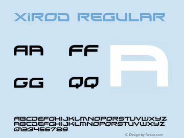 Xirod Regular Version 1.001 2004图片样张