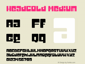 Headcold Medium Version 001.000 Font Sample
